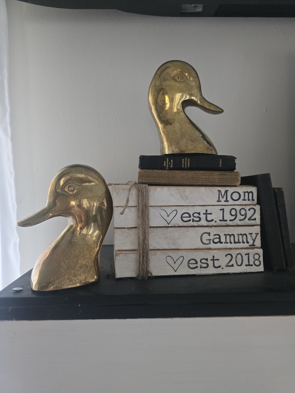 Brass Duck Bookends Set Of 2 Vintage Farmhouse Cottagecore Fisherman